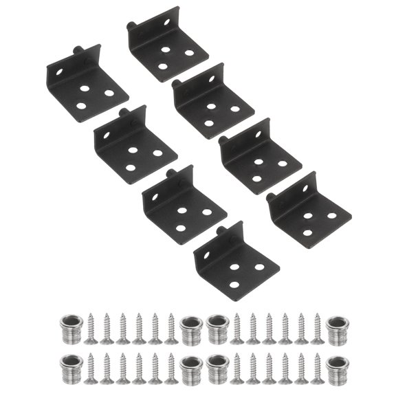 4Set Pivot Hinge, 35 x 32 mm Concealed Shaft Door Hinges with Bushing, Black