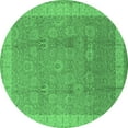 thumbnail image 1 of Ahgly Company Indoor Round Oriental Emerald Green Industrial Area Rugs, 7' Round, 1 of 4
