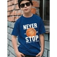 thumbnail image 3 of Mikrdoo 7Y-15Y Boys Tops "Never Stop Respect The Game 1988" Letter Graphics Summer Basketball Print Casual Short Sleeve T-shirts, 3 of 9
