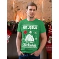 thumbnail image 2 of Tstars Mens Ugly Christmas Go Jesus it's Your Birthday Gift T Shirt, 2 of 6