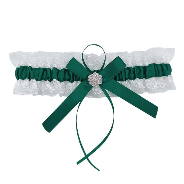 TINZ The Bride's Wedding Garter With Lace Rhinestone Leg Loops Garter Suspenders Garden Belt Leather
