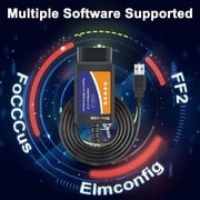 ELM327 USB Adapter OBD2 Scanner for Windows, ELMconfig FoCCCus Diagnostic Scan Tool with MS-Can/HS-Can Switch for Ford Lincoln Mazda Mercury Series Vehicles