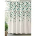 thumbnail image 2 of Flower Teal Shower Curtain, Grey Cherry Blossoms Cotton Linen Background Waterproof Shower Curtain Set with 12 Hooks Lightweight Washable Fabric Shower Curtains for Bathroom 60x72 Inches, 2 of 6