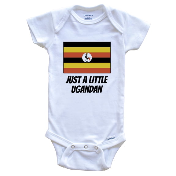 Just A Little Ugandan Cute Uganda Flag Baby Bodysuit, 0-3 Months White