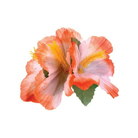 New Orange Adult Luau Hawaiian Flower Hibiscus Costume Accessory Hair Clips
