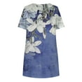 thumbnail image 4 of Pntutb Rollback Women Summer Dress Casual O-Neck Short Sleeve Folding Floral Dresses, 4 of 7