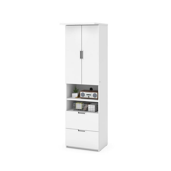 Bestar Lumina 2 Drawer Storage Cabinet in White