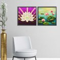thumbnail image 3 of 2 piezas 5D DIY taladro redondo completo diamante pintura flor de loto Kit decoración del hogar FLhrweasw Nuevo, 3 of 9