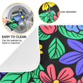 thumbnail image 2 of Flowers and Leaves Black Dish Drying Mat Dish Drainer Rack Mats Water Absorbent Non-Slip Easy Clean Heat Resistant for Kitchen Counter, 2 of 8