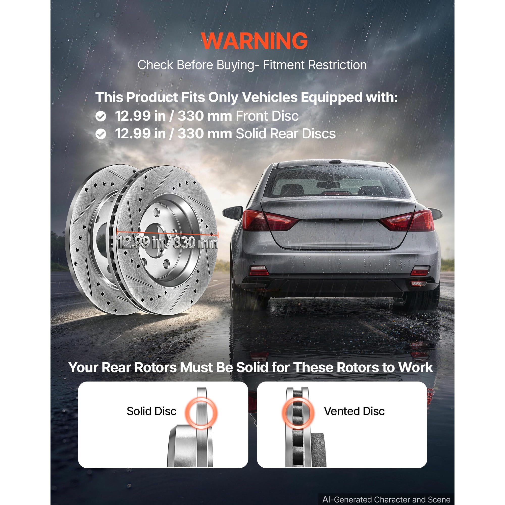 KFFKFF Front and Rear Brake Kit with Ceramic Brake Pads and Drilled Slotted Rotors, Compatible with 2011-2020 Dodge Durango 3.6L, 2011-2014 Jeep Grand Cherokee 3.6L 5.7L