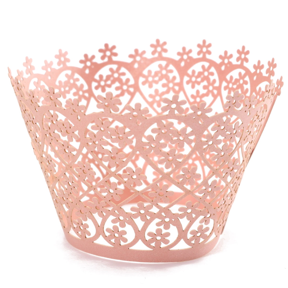 12Pcs Pearly Paper Love Style Vine Lace Cup Cake Wrappers