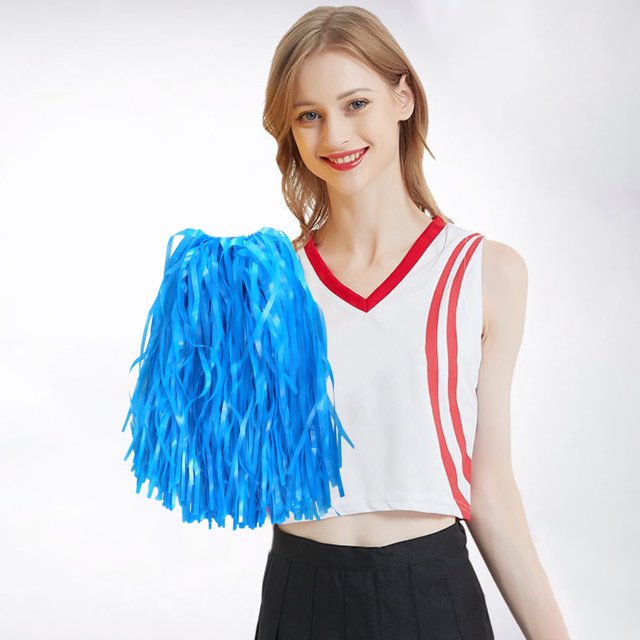 Éventail à Main en Forme de Fleur pour Événements et Fêtes, Bandes Colorées pour Pom-Pom Girls, Pack Double, Poignée Décorative Haute Densité pour Performance et Activités Sportives 2 Pcs
