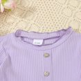 thumbnail image 4 of TOWED22 Infant Kid Girl Cute Fall Clothes Set2pcs Long Sleeve Crewneck Sweatshirt and Pants Print Outfits Clothing(Purple,18-24 M), 4 of 9