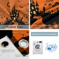 thumbnail image 2 of Fsddascl Halloween Orange Blackout Curtains for Bedroom/Living Room, Thermal Insulated Kitchen Curtains, Cartoon Castle Bat Plaid Moon Black Grommet Darkening Window Treatment Drapes 52"x84"x2, 2 of 6