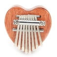 thumbnail image 3 of Piano de pulgar portátil con forma de corazón, de caoba, con 8 melodías nítidas, para principiantes., 3 of 14