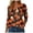 Orange_1, variant on Godom Halloween Shirts for Women 3/4 Sleeve Tshirts Ghost Graphic V-Neck Tops 2025