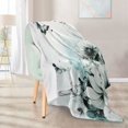 thumbnail image 5 of Qxltty Cyan Flowers Soft Cozy Fluffy Blankets for Couch Sofa Chair Bed Camping Picnic Travel Lightweight Bed 50×60inch, 5 of 7