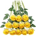 thumbnail image 1 of 12 pcs Artificial Roses Flowers Long Stem Fake Silk Rose for Home Wendding Decorations, 1 of 7