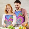 thumbnail image 5 of Colorful Tie Dye Pattern Apron-Garden Aprons for Women with Pockets-Cotton Linen Waterproof Kitchen Cooking Gardening Aprons Adjustable for Kitchen,Cooking,BBQ and Salon 33x27 Inch, 5 of 7