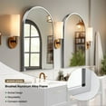 thumbnail image 3 of MAYEERTY 36"x 24" Aluminum Alloy Thin Edge Arched Bathroom Hanging Mirror,Silvery, 3 of 9