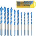 thumbnail image 1 of Brocas para baldosas de vidrio NQ 10 piezas Triángulo de porcelana 6 mm 8 mm 10 mm 12 mm, 1 of 5