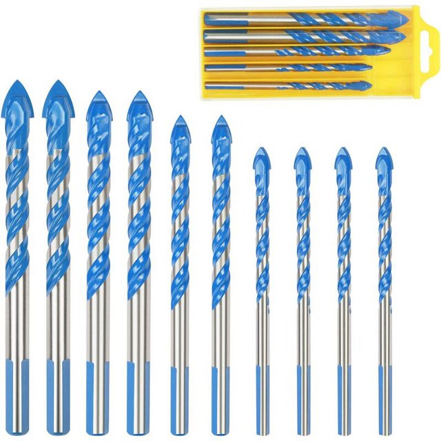 Brocas para baldosas de vidrio NQ 10 piezas Triángulo de porcelana 6 mm 8 mm 10 mm 12 mm
