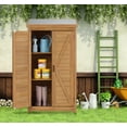 thumbnail image 7 of 58''x30''x18'' Outdoor Wooden Storage Shed with Metal Top Tall Vertical Tool Cabinet for Backyard Garden Patio Lawn, 7 of 7
