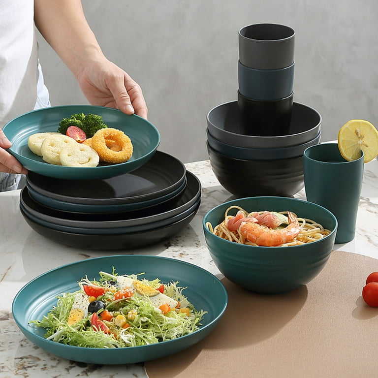 16 Piece Family Dinner Soup Bowl, Plates, Cup, Tableware Set,