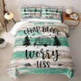 thumbnail image 2 of Erosebridal Farmhouse Camper Quilt King, Cartoon RV Car King Coverlet Set, Turqoise Gray, 3 Pieces 1 Bedspread and 2 Pillowcases, 2 of 7