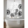 thumbnail image 5 of Dandelion Sheer Curtains 72 Inch Length 2 Panels Set Window Treatments, Black White Modern Country Rustic Plants Rod Pocket Semi Curtains for Living Room/Bedroom/Kitchen Décor, 104"W x 72"L, 5 of 7