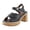 Black Burnished Leather, variant on Zephyr Women's Sandals Black Burnished Leather Size 7.5 M