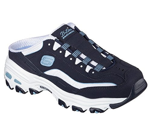Skechers D'Lites Set in Stone Womens Slip On Sneaker Clogs Navy/White 5 Skechers D'Lites Set in Stone Womens Slip On Sneaker Clogs Navy/White 5