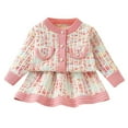 thumbnail image 2 of Placlothes Kids Girls' 2-Piece Pink Knit Set - Soft Acrylic Cardigan & Flared Skirt, Elegant Everyday Outfit for 1-7 Years Kids,Size 3 T, 2 of 3