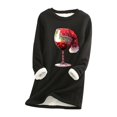 thumbnail image 1 of WEAIXIMIUNG Chandail en Molleton pour Femmes Graphique Mignon Mode Décontractée Noël Verre Manches Longues Long Chandail 2, 1 of 2