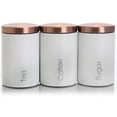thumbnail image 7 of MegaChef Essential 3-Piece Kitchen Storage Canister Set, Matte White/Copper, 7 of 7