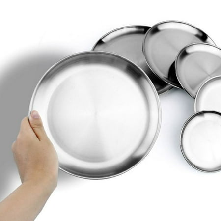 

Stainless Steel Round Plates Dinner Plate Dish