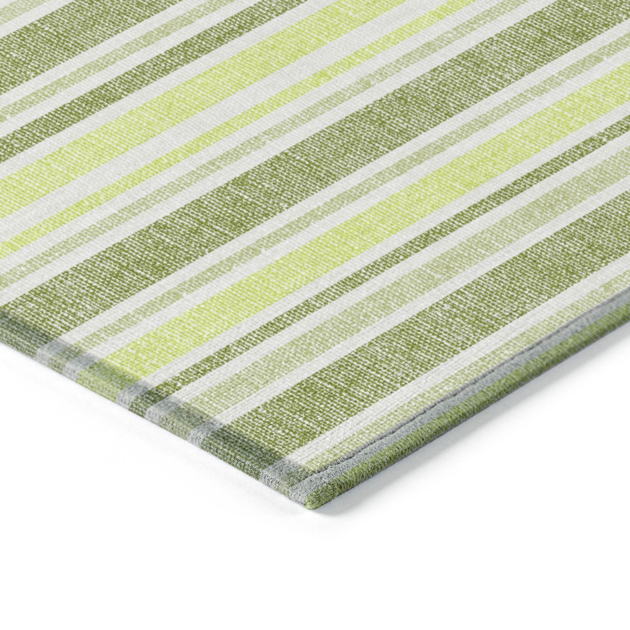 Addison Rugs Chantille Indoor/Outdoor Transitional Stripes Fern Washable Rectangle Rug, 8' x 10'