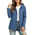 thumbnail image 2 of Winter Hooded Jackets for Women Waterproof Plus Size Long Sleeve Solid Color Lightweight Windproof Rain Jacket with Pockets for Hiking Travel Sport, 2 of 7