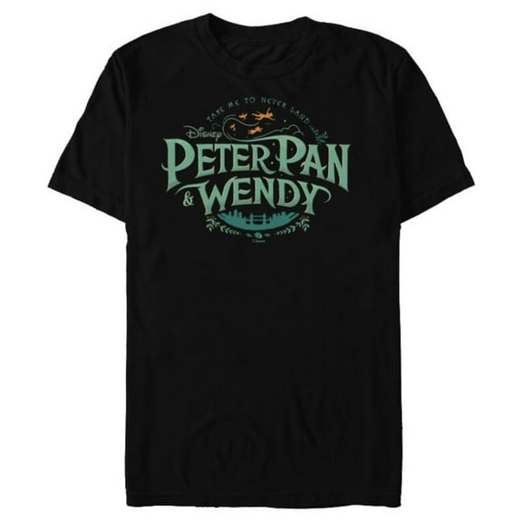 Disney Peter Pan & Wendy Take Me to Never Land Disney  - Short Sleeve Blended T-Shirt for Adults - Customized-Black