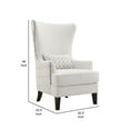 thumbnail image 5 of Benjara 31" Accent Armchair- Elegant Wingback- Rubberwood- Latte Beige Fabric, 5 of 6