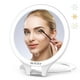 thumbnail image 1 of Espejo de maquillaje con aumento WEILY 10X/1X, espejo de viaje con luz, espejo recargable de doble cara con 3 luces de color para, 1 of 9