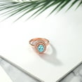 thumbnail image 4 of Gem Stone King 18K Rose Gold Plated Silver Oval Blue Apatite Halo Engagement Ring for Women (2.40 Cttw, Gemstone Birthstone, Oval 8X6MM, Size 6), 4 of 4