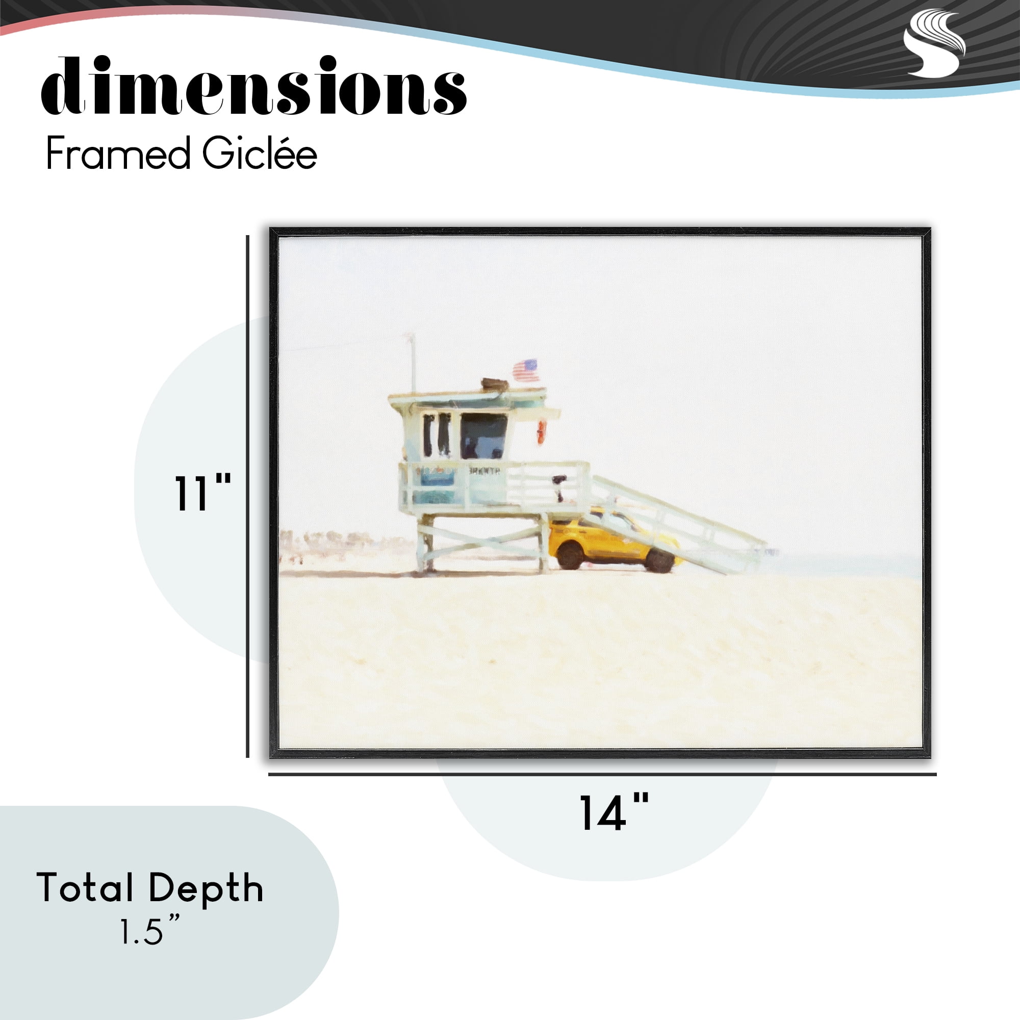 Stupell Industries Soft Light Lifeguard Station Black Framed Giclee Art, design by Kim Curinga