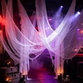 thumbnail image 4 of Ktoot White Halloween Creepy Cloth Ragged Sheer Gauze Fabric Stretchy Reusable Polyester Netting Giant Halloween Party Supplies Porch Decor For Window Doorway Haunted House Wall Decor, 4 of 6