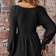 thumbnail image 5 of Camisas de manga larga para mujer, blusas casuales tipo túnica plisada, blusas con cuello en V, negras, M, L, XL, XXL, 5 of 5