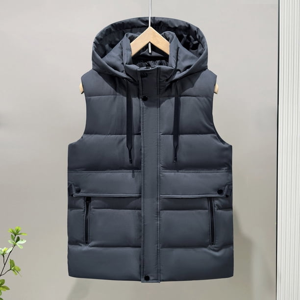 Ceisia Men's Fashion Stand Collar Zipper Sleeveless Tank with Pockets Casual Outerwear Gift