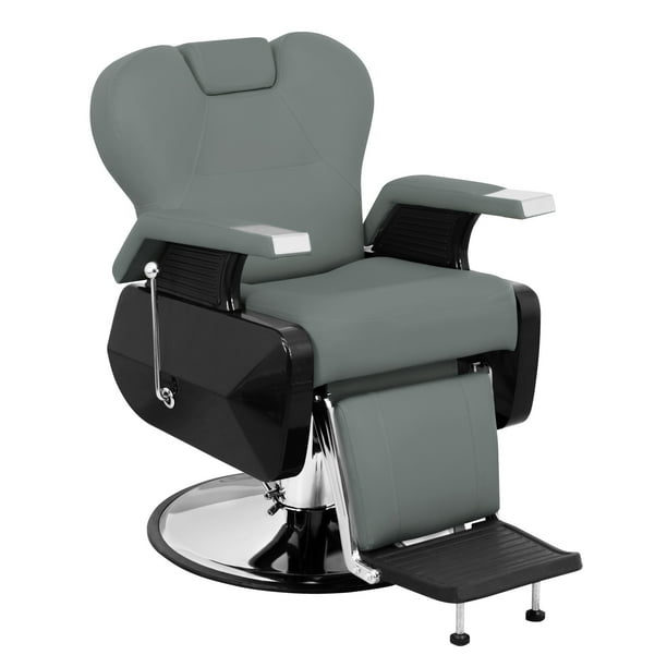 Sillón Barbero Onof BC-001 Hidráulico Silla Estética Color Gris Oscuro