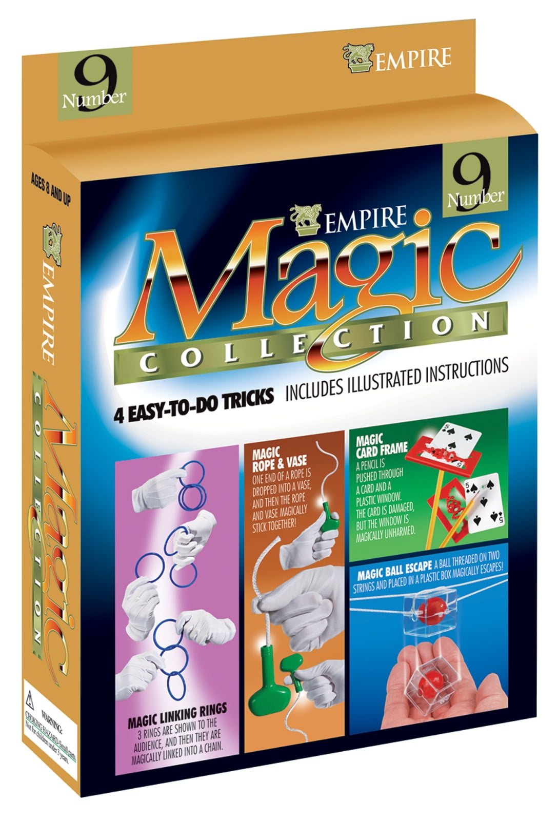 Empire Magic Magician Starter Collection 9 Linking Rings 4pc 7" Magic