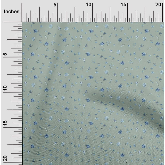 oneOone Polyester Lycra Fabric Leaves & Flower Floral Printed Craft Fabric BTY 56 Inch Wide