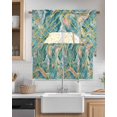 thumbnail image 2 of Turquoise Kitchen Curtains Swag Valance and Tier Curtains Set 24 Inch Length, Modern Geometric Marble Abstract Art Rod Pocket Drape Panels Pair Swag Curtains for Bathroom/Cafe/Window, 2 of 6